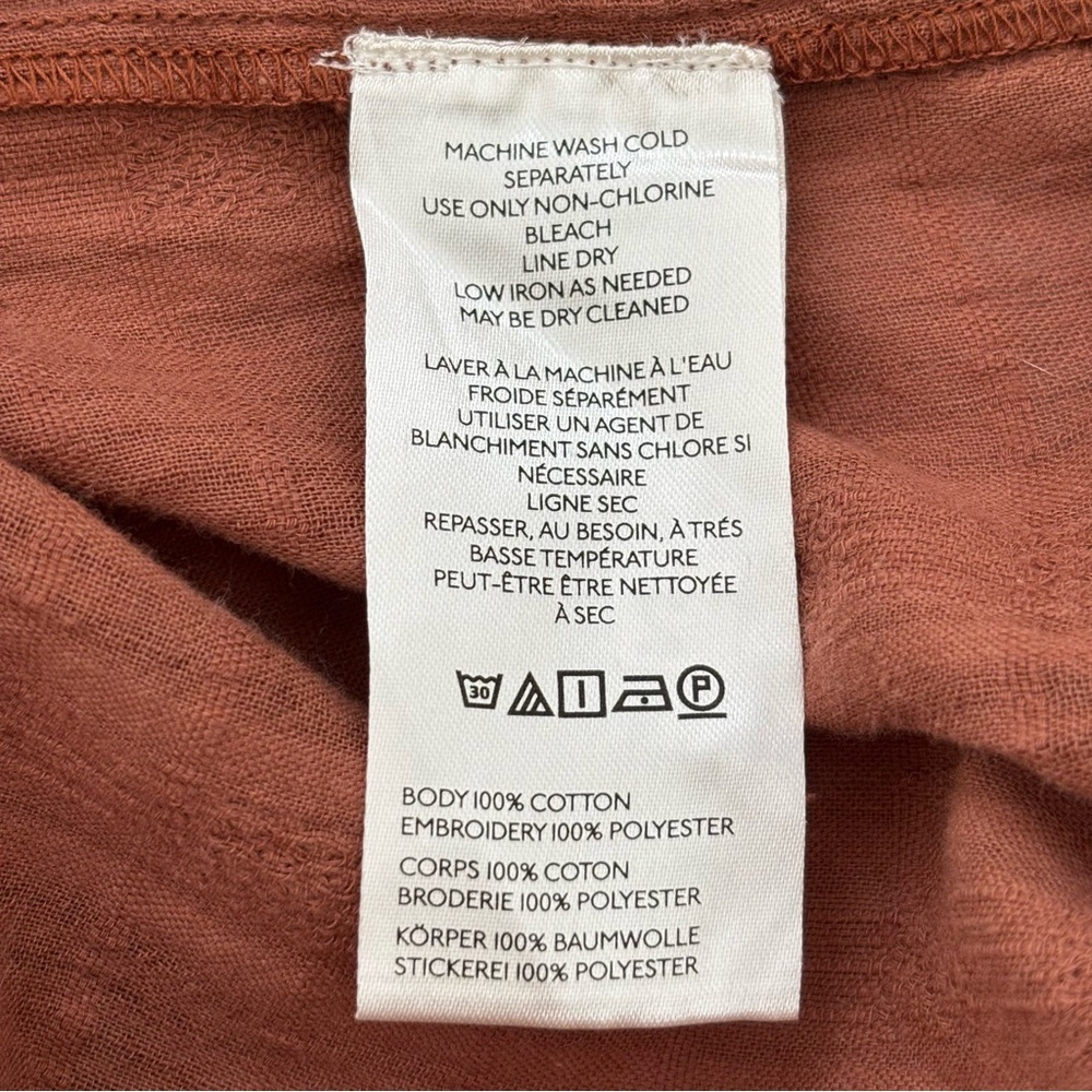 Anthropologie Pilcro Bubble Blouse NWT Rust Cotton Long-Sleeve Victorian XL - Picture 12 of 12